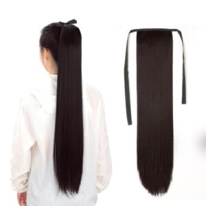 Soft Ribbon Hair Extensions And Wigs Women Straight Hair Extension For Girls, Brown color