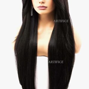 36 inches Long Straight Full Head Natural Looking Hair Wig Extension For Women Party Girls Dark Brown