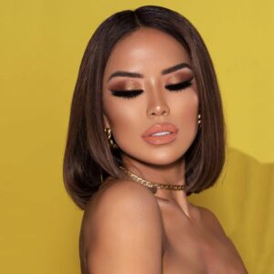 14 Inch Brown Shade Wigs for Women Short Bob Wig Natural Synthetic Heat Resistant Wig Glueless Wig for Everyday Costumes Theme Party#4B (Brown)